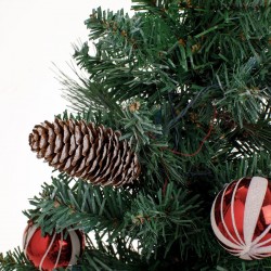 Decoratiune de Craciun Brad cu Baza in Carouri & 20 de becuri LED - 50cm