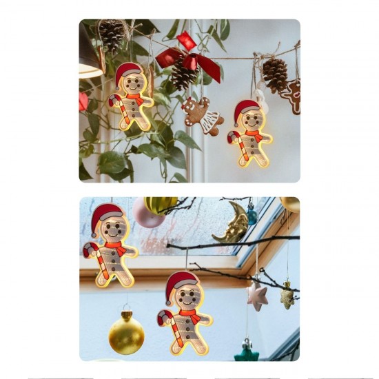 Decoratiune de Craciun Oglinda Om de Turta Dulce cu Efect Infinit & LED 10,5x15cm