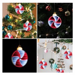 Decoratiune de Craciun Glob cu Efect de Oglinda Infinit & LED 12,5x15cm