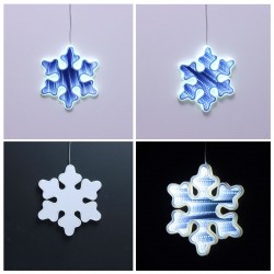 Decoratiune de Craciun Oglinda Fulg cu Efect Infinit LED 14,5x14,5cm