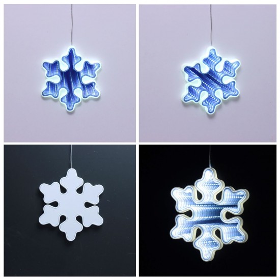 Decoratiune de Craciun Oglinda Fulg cu Efect Infinit LED 14,5x14,5cm