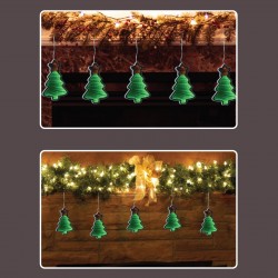 Ghirlanda Decorativa cu Brazi LED Verde Rosu & Efect Infinit USB 10x1x15cm