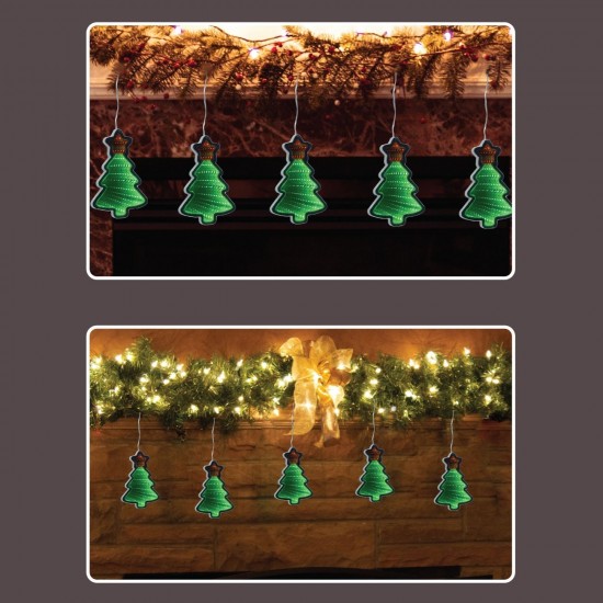 Ghirlanda Decorativa cu Brazi LED Verde Rosu & Efect Infinit USB 10x1x15cm