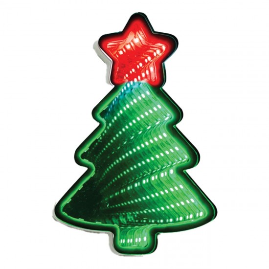 Ghirlanda Decorativa cu Brazi LED Verde Rosu & Efect Infinit USB 10x1x15cm