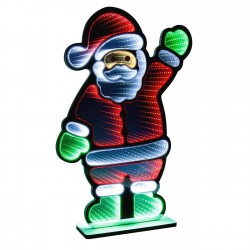 Lampa Oglinda Decorativa de Craciun Mos Craciun cu Efect Infinit & LED 38x10x59cm