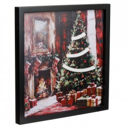 Tablou de Craciun cu LED Neon Brad & USB 25x25cm