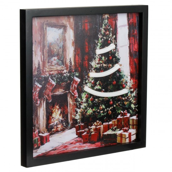 Tablou de Craciun cu LED Neon Brad & USB 25x25cm