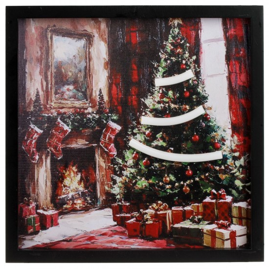 Tablou de Craciun cu LED Neon Brad & USB 25x25cm