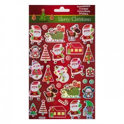 Autocolante Decorative de Craciun Holografice cu Model Om de Zapada - 29buc