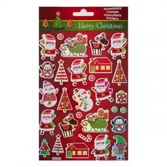 Autocolante Decorative de Craciun Holografice cu Model Om de Zapada - 29buc