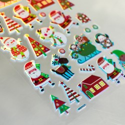 Autocolante Decorative de Craciun Holografice cu Model Om de Zapada - 29buc