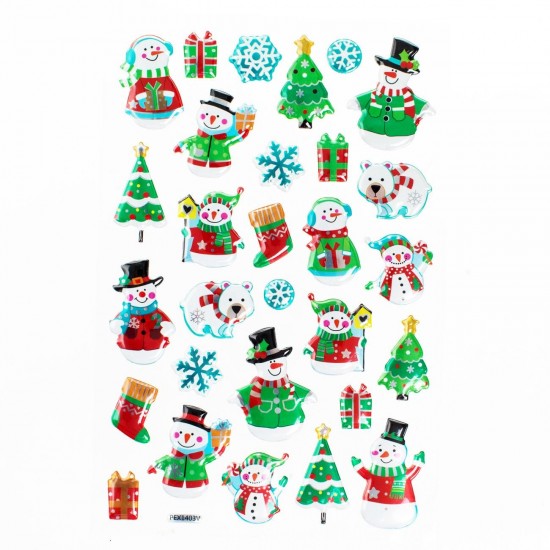 Autocolante Decorative de Craciun Figurine Brazi & Fulgi - 29buc