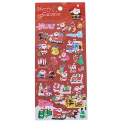 Autocolante Decorative de Craciun Puffy cu Model Mos Craciun Reni Brazi - 27buc