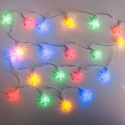 Instalatie de Lumini cu 20 Becuri LED Stele Acrilice cu Baterii 2.2m - Multicolore