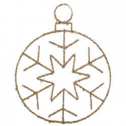 Glob Decorativ Suspendabil de Craciun Fulg cu Beteala & 80 de LED-uri Ø40cm - Alb Cald