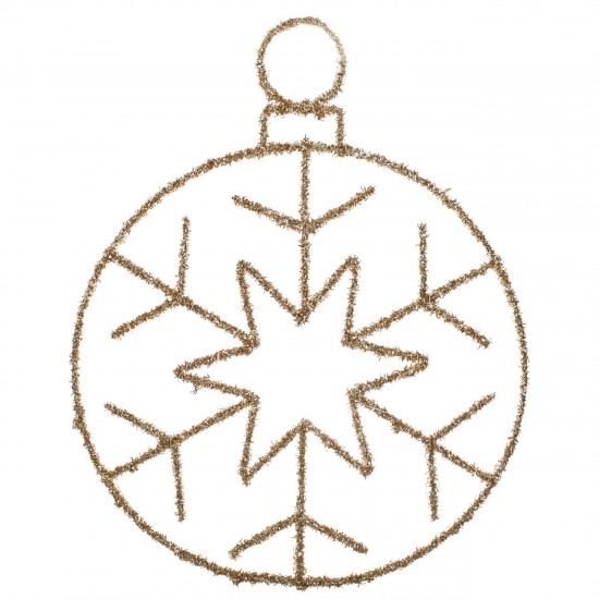 Glob Decorativ Suspendabil de Craciun Fulg cu Beteala & 80 de LED-uri Ø40cm - Alb Cald