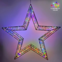 Stea Metalica Decorativa Flash 1800 LED 75x8x75cm - Lumina Colorata