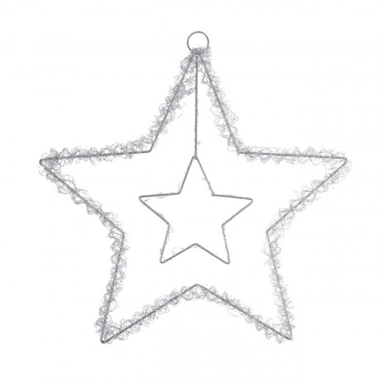 Stea Decorativa de Craciun Argitnie cu 70 de Becuri LED 35x35cm - Alb Cald