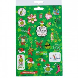 Set Autocolante Decorative de Craciun cu Model Grinch 200buc - 4 File