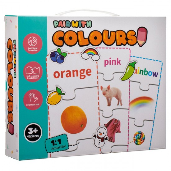 Puzzle Educativ ”Potriveste Culorile in Engleza” (48 de piese)