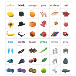 Puzzle Educativ ”Potriveste Culorile in Engleza” (48 de piese)