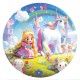 Puzzle Rotund Printesa cu Unicorn (70 de piese)