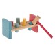 Jucarie din Lemn Banc cu Forme Colorate & Ciocan pentru Bebelusi 22x9x10cm