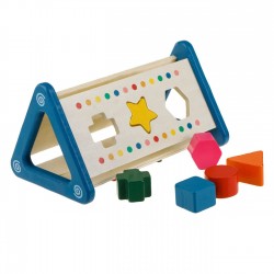 Jucarie Sortator Triunghiular cu Forme & Roti Dintate 23,5x14x12,5cm
