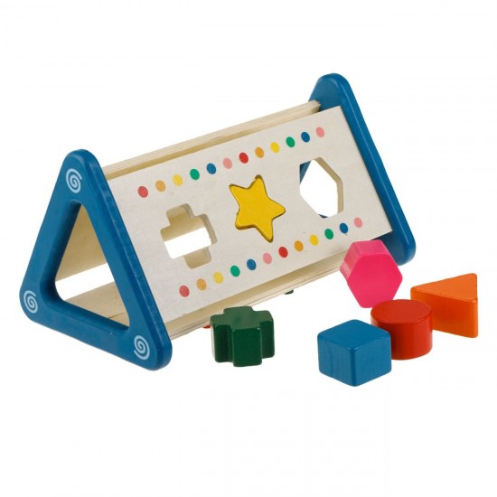 Jucarie Sortator Triunghiular cu Forme & Roti Dintate 23,5x14x12,5cm
