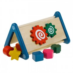 Jucarie Sortator Triunghiular cu Forme & Roti Dintate 23,5x14x12,5cm