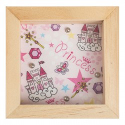 Jucarie din Lemn Cutie cu Bile Model Printesa 8x8x2cm