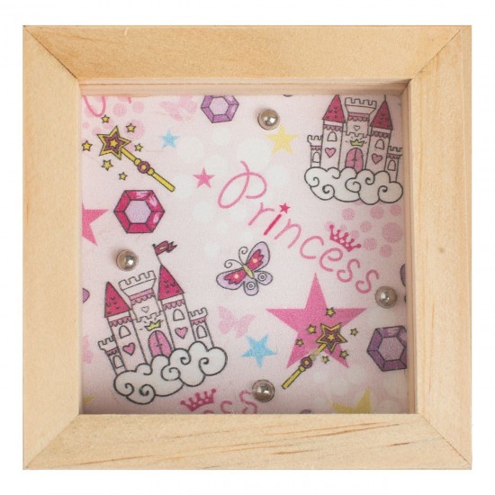 Jucarie din Lemn Cutie cu Bile Model Printesa 8x8x2cm