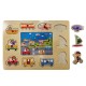 Puzzle din Lemn Drum cu Vehicule de Transport (10 piese) 30x22cm