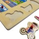 Puzzle din Lemn Drum cu Vehicule de Transport (10 piese) 30x22cm