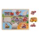 Puzzle din Lemn Drum cu Masini (10 piese) 30x22cm