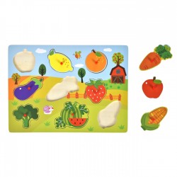 Puzzle Incastru cu Fructe & Legume (9 piese) 30x22cm