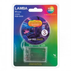 Banda Autocolanta LED cu Lumina Colorata Telecomanda & Baterii 3m