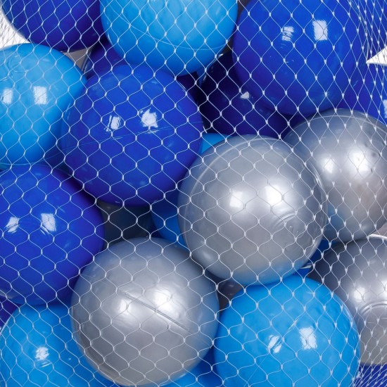 Bile Albastre Bleu & Argintii pentru Spatiu de Joaca 7cm - 50buc