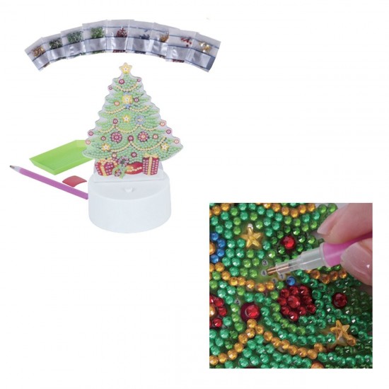 Set DIY de Craciun ”Creaza Brad cu Strasuri & Lumina” 10x14cm - 659buc