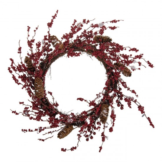 Coronita Decorativa de Craciun cu Pomusoare Ninse Conuri Ramuri Ø60m