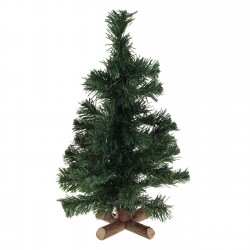 Brad Decorativ de Craciun cu Baza din Lemn & 45 de Ramuri - 40cm