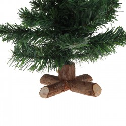 Brad Decorativ de Craciun cu Baza din Lemn & 45 de Ramuri - 40cm