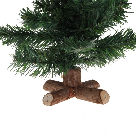 Brad Decorativ de Craciun cu Baza din Lemn & 45 de Ramuri - 40cm