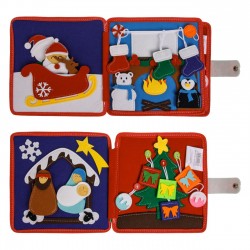 Carte cu Activitati din Fetru Quiet Book Mos Craciun