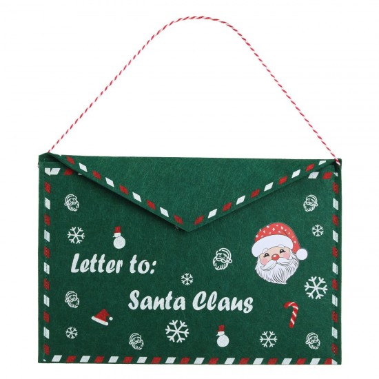 Decoratiune de Craciun Plic din Fetru Verde Mos Craciun "Letter To:Santa Claus" 30x20cm