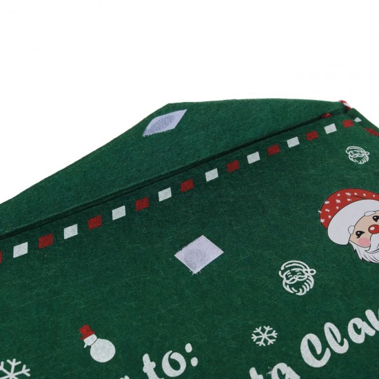 Decoratiune de Craciun Plic din Fetru Verde Mos Craciun "Letter To:Santa Claus" 30x20cm