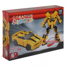Cuburi de Constructie Robot Transformer Masina Galbena (258 piese)