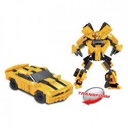 Cuburi de Constructie Robot Transformer Masina Galbena (258 piese)