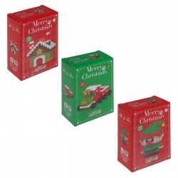 Caramizi Constructie de Craciun 3 Modele Spiridus / Camion / Casa de Turta Dulce