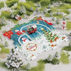 Jucarie de Craciun Puzzle cu Tren - 5 piese